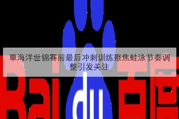 覃海洋世锦赛前最后冲刺训练聚焦蛙泳节奏调整引发关注